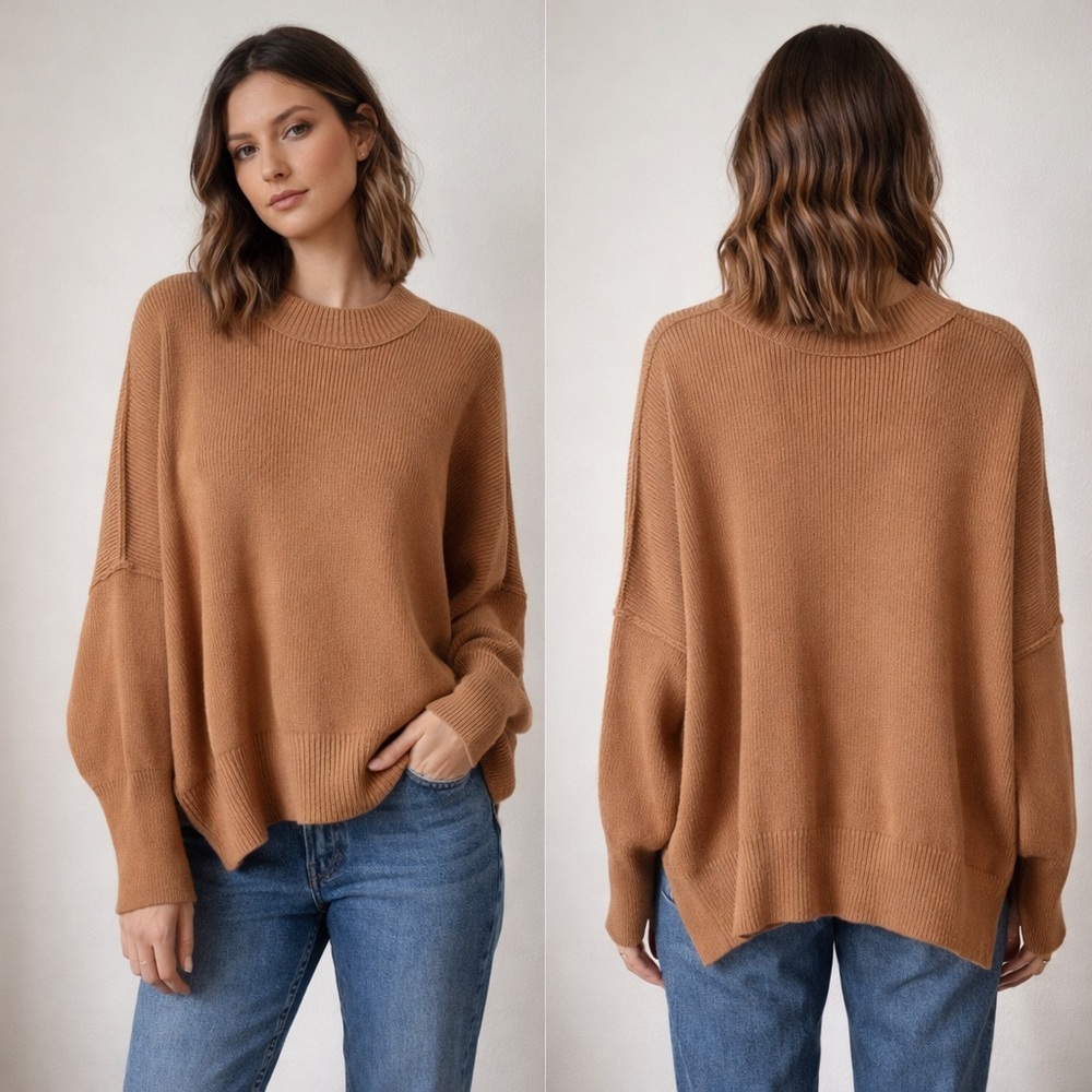 Free People Knit Sweater Relaxed Fit Boho Cozy Oversized